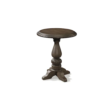 Lamp Table with Round Top and Pedestal Base